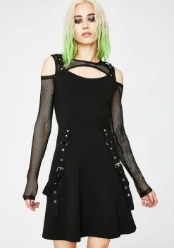 Tripp NYC Dresses Fishnet Strap Mini Dress