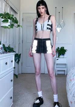 Tripp NYC Tops White Side Strap Crop Top