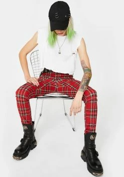 Tripp NYC Red Plaid Chaos Pants