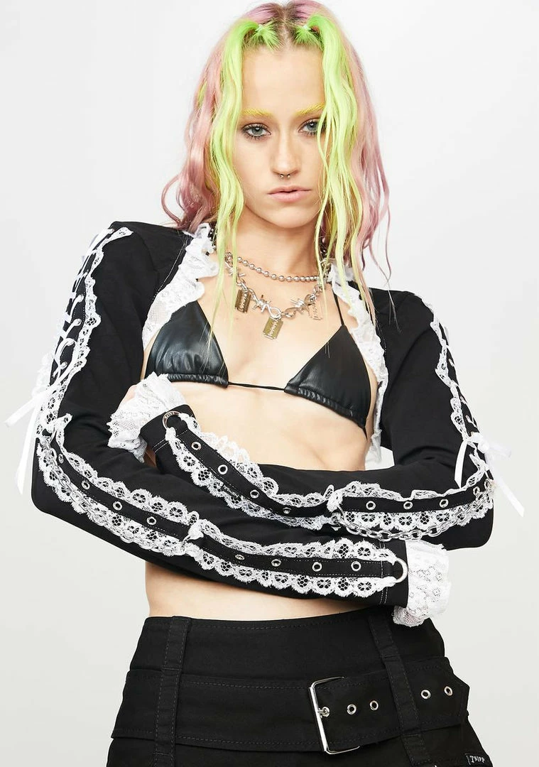 Tripp NYC Tops White Lace Shrug 3 Tripp NYC Tops White Lace Shrug