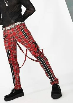 Tripp NYC Bottoms Classic Slim Leg Plaid Bondage Pants 8 Tripp NYC Bottoms Classic Slim Leg Plaid Bondage Pants