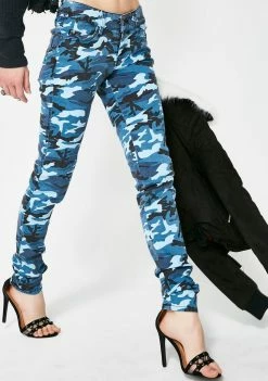 Tripp NYC Blue Camo Skinny Jeans