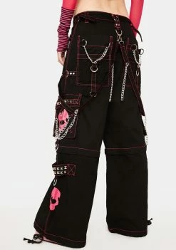 Tripp NYC Pink Super Skull Wide Leg Pants