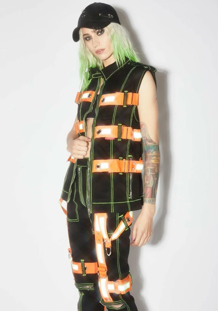 Tripp NYC Outerwear Electric Reflective Vest 3 Tripp NYC Outerwear Electric Reflective Vest