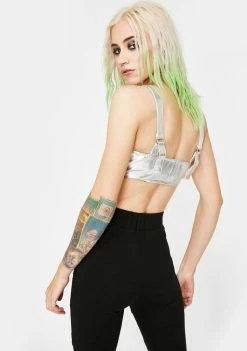 Tripp NYC Metallic Extra Crop Top