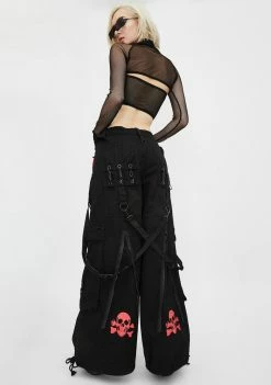 Tripp NYC Bottoms Red Back Up Skull Pants