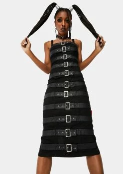 Tripp NYC Black Belted Strap Dress Dresses