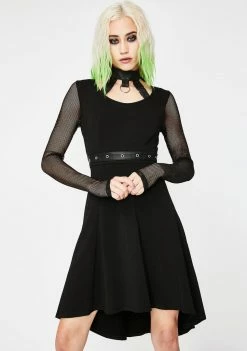 Tripp NYC Dresses Fishnet Choker Dress