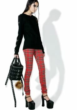 Tripp NYC High Waisted Plaid Pants