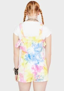 Tripp NYC Tie Dye Buckle Overalls