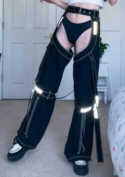 Tripp NYC Bottoms Black Reflector Chaps