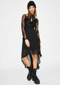 Tripp NYC Dresses Night Vision Lace-Up Dress