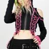 Tripp NYC Outerwear Pink Lace Crop Hoodie 2 Tripp NYC Outerwear Pink Lace Crop Hoodie