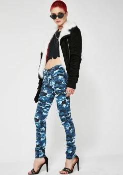 Tripp NYC Blue Camo Skinny Jeans