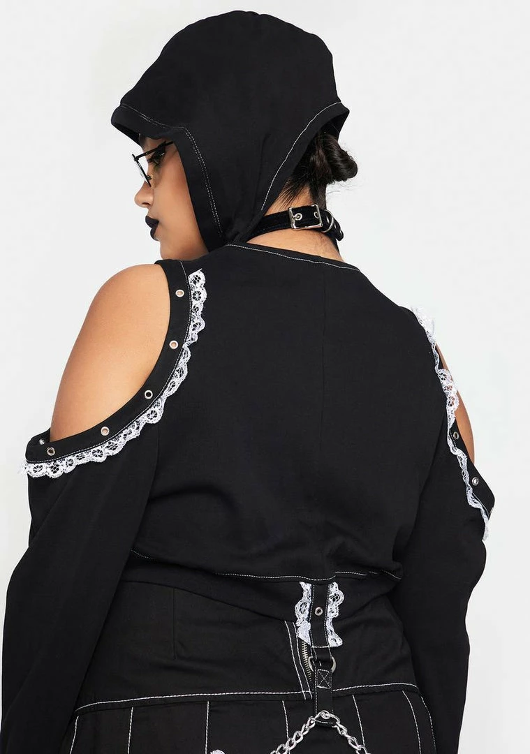 Tripp NYC Plus Lace Crop Hoodie Tops 6 Tripp NYC Plus Lace Crop Hoodie Tops