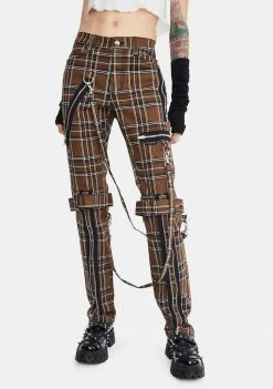 Tripp NYC Desert Plaid Bondage Pants