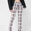 Tripp NYC White Tartan Plaid T-Back Jeans