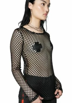 Tripp NYC Mary Q Mesh Long Sleeve Top