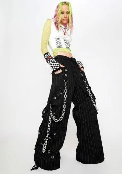 Tripp NYC God Father Pinstripe Pants Wide Leg Pants