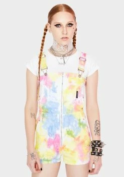 Tripp NYC Tie Dye Buckle Overalls