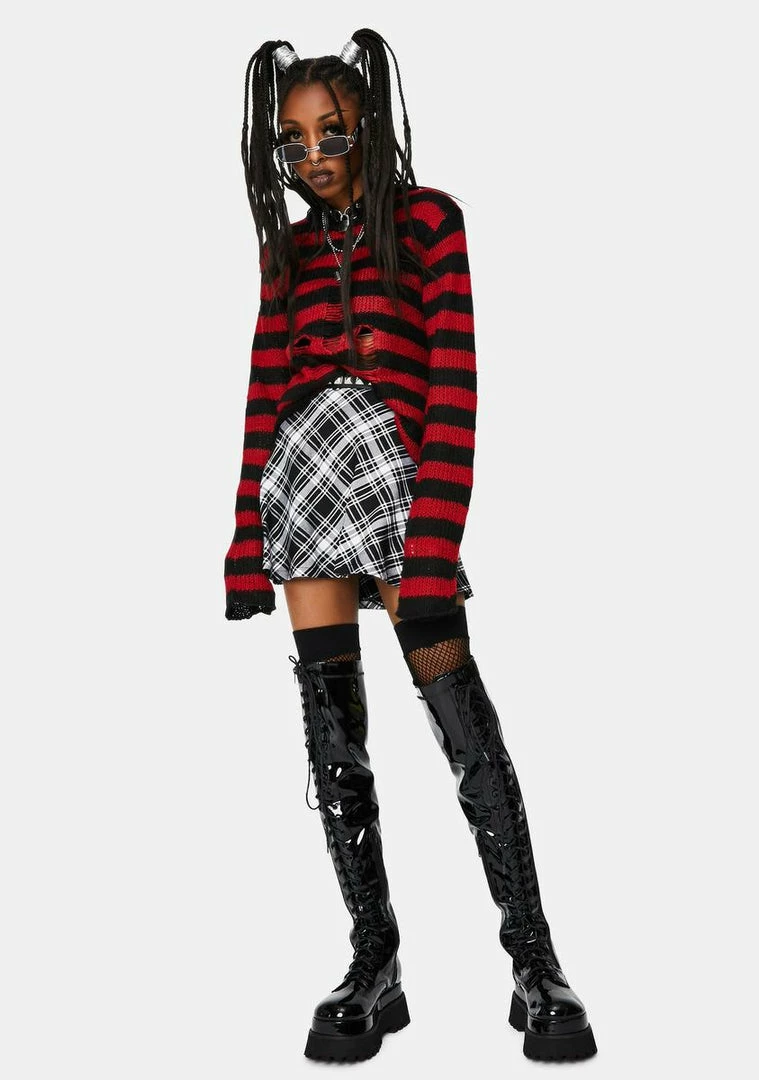 Tripp NYC Bottoms Black Plaid Woven Circle Skirt 5 Tripp NYC Bottoms Black Plaid Woven Circle Skirt