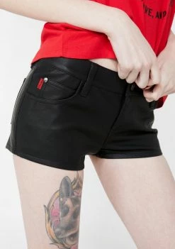 Tripp NYC Bottoms Faux Leather Booty Shorts