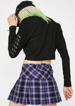 Tripp NYC Bottoms Purple Pleated Plaid Mini Skirt 9 Tripp NYC Bottoms Purple Pleated Plaid Mini Skirt