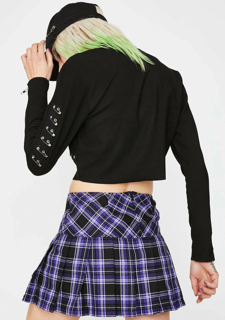 Tripp NYC Bottoms Purple Pleated Plaid Mini Skirt 6 Tripp NYC Bottoms Purple Pleated Plaid Mini Skirt
