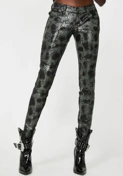 Tripp NYC Green Snake Pants Bottoms