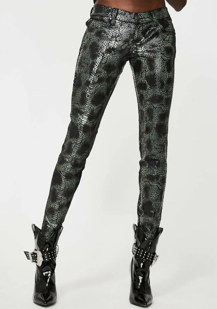 Tripp NYC Green Snake Pants Bottoms 3 Tripp NYC Green Snake Pants Bottoms
