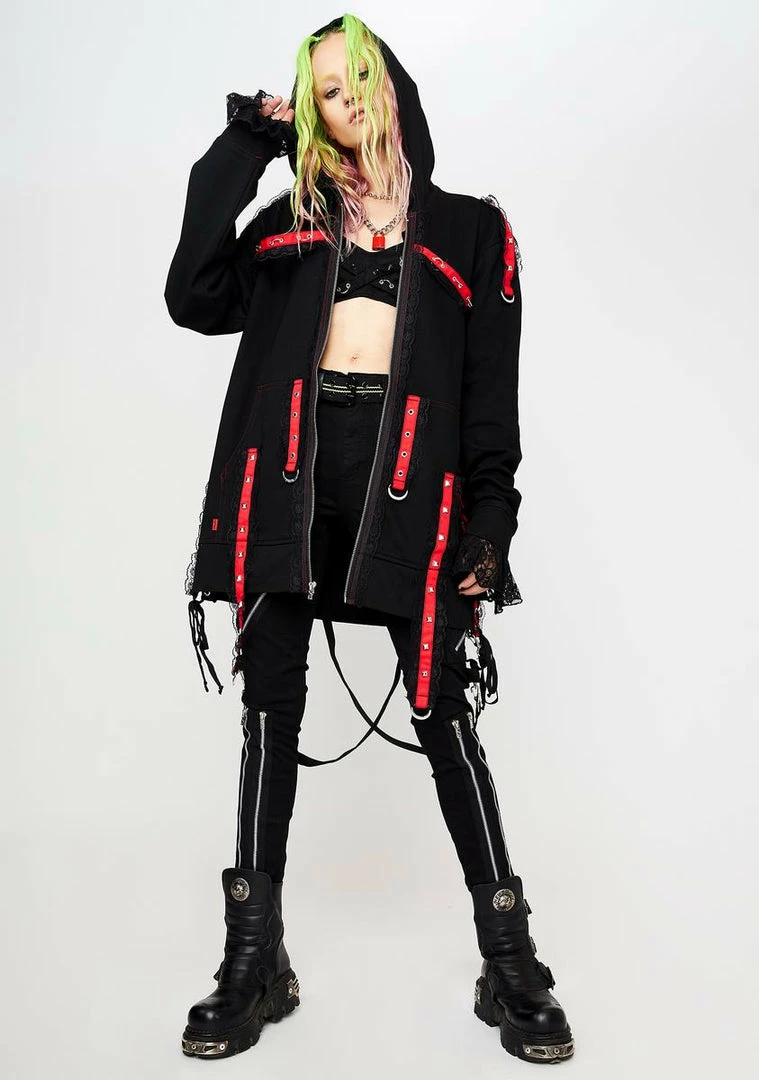 Tripp NYC Midnight Zip-Up Strap Hoodie 5 Tripp NYC Midnight Zip-Up Strap Hoodie