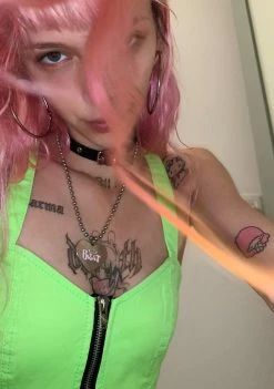 Tripp NYC Neon Lime Bustier Top