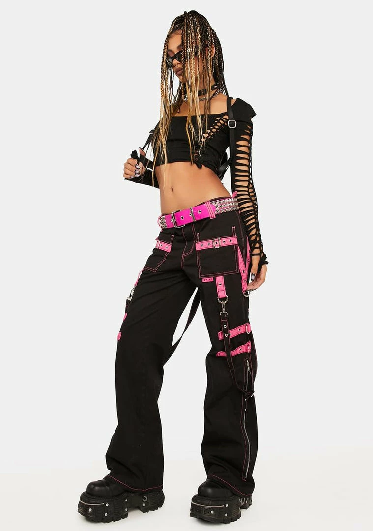 Tripp NYC Pink Buckle Strap And Ring Pants 5 Tripp NYC Pink Buckle Strap And Ring Pants