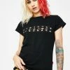 Tripp NYC Black Lace-Up Tee