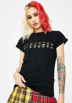 Tripp NYC Black Lace-Up Tee