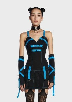 Tripp NYC Black/Blue Multi Eyelet Arm Warmers