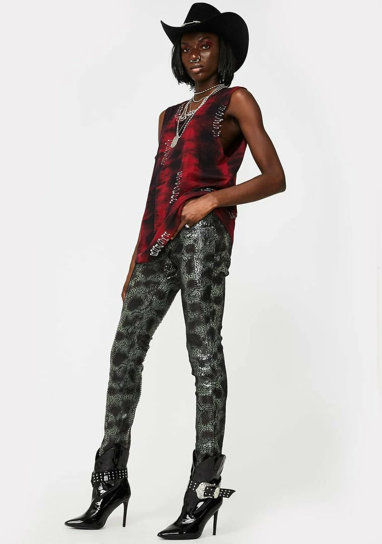 Tripp NYC Green Snake Pants Bottoms 4 Tripp NYC Green Snake Pants Bottoms