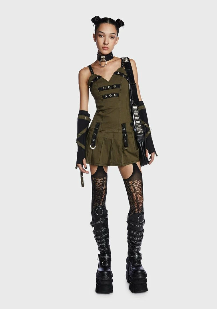 Tripp NYC Army Pleated Mini Dress 4 Tripp NYC Army Pleated Mini Dress