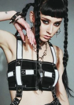 Tripp NYC Tops Reflector Chain Crop Top