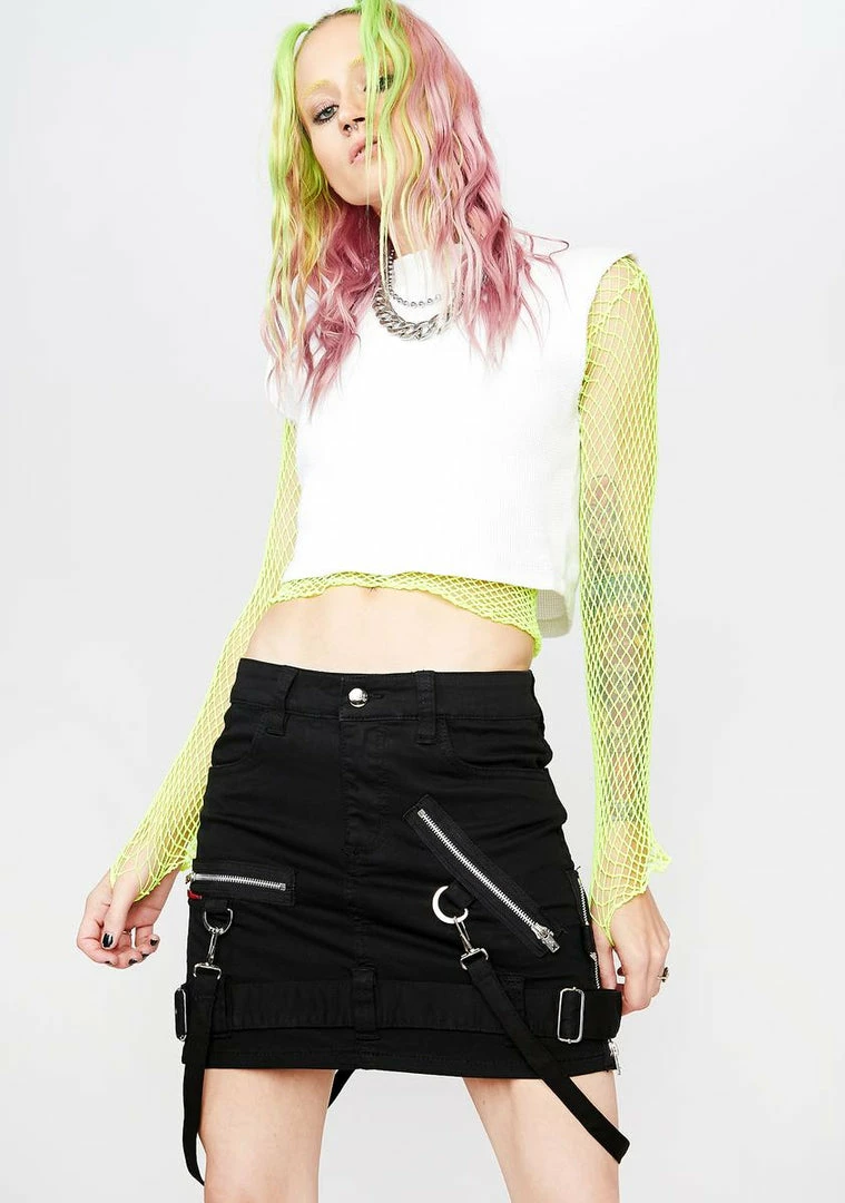 Tripp NYC Black Bondage Strap Mini Skirt 4 Tripp NYC Black Bondage Strap Mini Skirt