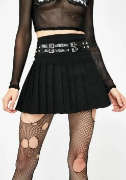 Tripp NYC Buckle Pleated Skirt Bottoms