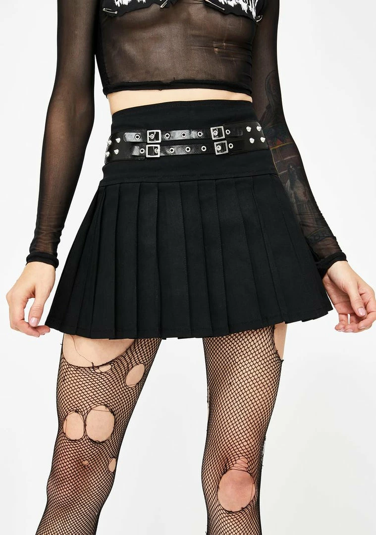 Tripp NYC Buckle Pleated Skirt Bottoms 3 Tripp NYC Buckle Pleated Skirt Bottoms