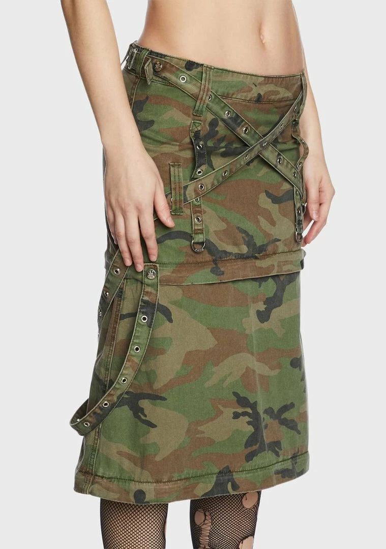 Tripp NYC Bottoms Camo Triple Zip Off Skirt 5 Tripp NYC Bottoms Camo Triple Zip Off Skirt