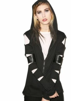 Tripp NYC Slash Sleeve Hoodie Outerwear