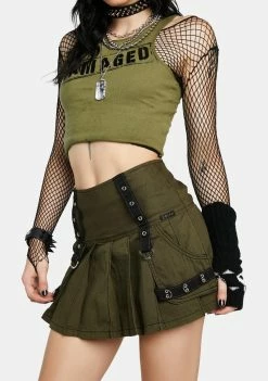 Tripp NYC Shop 35 Tripp NYC Army Multi Eyelet Pleated Skirt