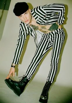 Tripp NYC Outerwear Medium Stripe Trucker Jacket