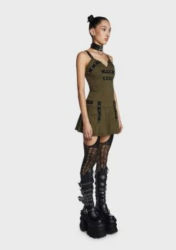 Tripp NYC Army Pleated Mini Dress
