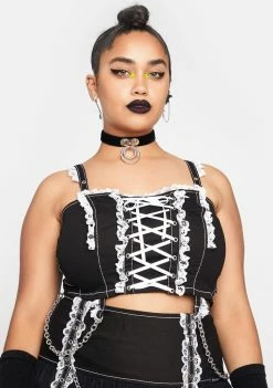 Tripp NYC Plus Lace Crop Corset Top Tops