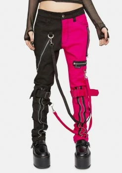 Tripp NYC Pink Split Leg Bondage Pants