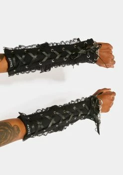 Tripp NYC Black Lace Arm Warmers